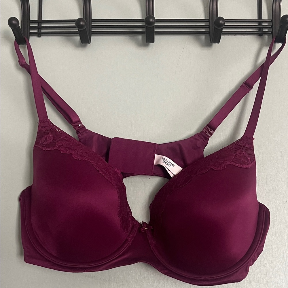 Victoria's Secret Satin Bra in Rich Burgundy